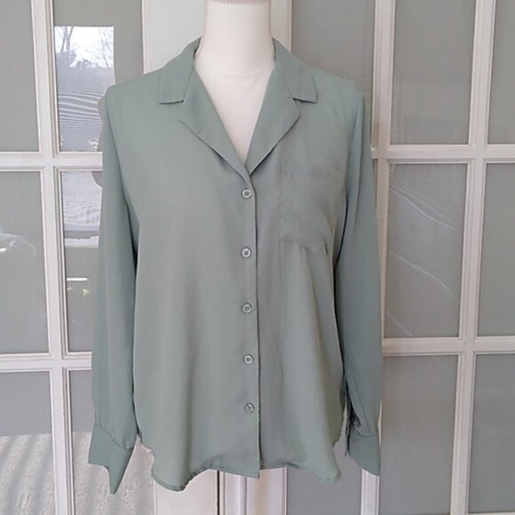 Who What Wear Tops - Who What Wear Long Sleeve Button Down Blouse
